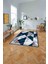 Baskılı Modern Mermer Desenli Yıkanabilir Kaymaz Yolluk Mutfak Salon Halısı, MODERN-160-LACİVERT, 2
