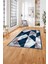 Baskılı Modern Mermer Desenli Yıkanabilir Kaymaz Yolluk Mutfak Salon Halısı, MODERN-160-LACİVERT, 3