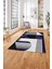 Dijital Baskılı Modern Sade Desen Yıkanabilir Kaymaz Yolluk Mutfak Salon Halısı,Modern-140-Lacivert, 3
