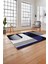 Dijital Baskılı Modern Sade Desen Yıkanabilir Kaymaz Yolluk Mutfak Salon Halısı,Modern-140-Lacivert, 4