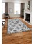 Baskılı Modern Etnik Klasik Desen Yıkanabilir Kaymaz Yolluk Mutfak Salon Halısı, MODERN-163-GRİ, 1