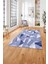 Baskılı Modern Mermer Motifli Yıkanabilir Kaymaz Yolluk Mutfak Salon Halısı, MODERN-170-LACİVERT, 3