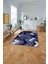 Baskılı Modern Zigzag Model Yıkanabilir Kaymaz Yolluk Mutfak Salon Halısı, MODERN-178-LACİVERT, 2