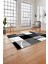 Baskılı Modern Çerçeveli Kare Yıkanabilir Kaymaz Yolluk Mutfak Salon Halısı, MODERN-186-GRİ, 4