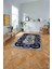 Baskılı Modern Akrilik Desen Yıkanabilir Kaymaz Yolluk Mutfak Salon Halısı, Modern-159-Lacivert, 2