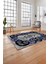 Baskılı Modern Akrilik Desen Yıkanabilir Kaymaz Yolluk Mutfak Salon Halısı, Modern-159-Lacivert, 4