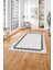 Baskılı Modern Etnik Çerçeve Desen Yıkanabilir Kaymaz Yolluk Mutfak Salon Halısı, MODERN-188-GRİ, 3
