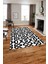 Baskılı Modern Kelepçe Modelli Yıkanabilir Kaymaz Yolluk Mutfak Salon Halısı, Modern-143-Beyaz, 1