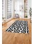 Baskılı Modern Kelepçe Modelli Yıkanabilir Kaymaz Yolluk Mutfak Salon Halısı, Modern-143-Beyaz, 3