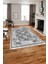 Baskılı Modern Çerçeveli Çiçekli Yıkanabilir Kaymaz Yolluk Mutfak Salon Halısı, MODERN-209-GRİ, 1
