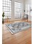 Baskılı Modern Çerçeveli Çiçekli Yıkanabilir Kaymaz Yolluk Mutfak Salon Halısı, MODERN-209-GRİ, 4