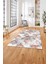 Baskılı Modern Kare Motifli Yıkanabilir Kaymaz Yolluk Mutfak Salon Halısı, MODERN-211-PEMBE, 3