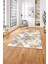 Baskılı Modern Kare Motifli Yıkanabilir Kaymaz Yolluk Mutfak Salon Halısı, MODERN-211-TURUNCU, 3