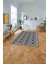 Baskılı Modern Çerçeveli Kupa Desen Yıkanabilir Kaymaz Yolluk Mutfak Salon Halısı, MODERN-169-GRİ, 2