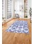 Baskılı Modern Geometrik Desenli Yıkanabilir Kaymaz Yolluk Mutfak Salon Halısı, MODERN-139-LACİVERT, 3