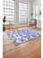 Baskılı Modern Geometrik Desenli Yıkanabilir Kaymaz Yolluk Mutfak Salon Halısı, MODERN-139-LACİVERT, 4