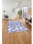 Baskılı Modern Geometrik Desenli Yıkanabilir Kaymaz Yolluk Mutfak Salon Halısı, MODERN-139-LACİVERT, 5