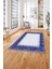 Baskılı Modern Geometrik Desenli Yıkanabilir Kaymaz Yolluk Mutfak Salon Halısı, MODERN-204-LACİVERT, 3