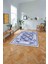 Baskılı Modern Çerçeveli Çiçekli Yıkanabilir Kaymaz Yolluk Mutfak Salon Halısı, MODERN-209-LACİVERT, 2