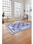 Baskılı Modern Çerçeveli Çiçekli Yıkanabilir Kaymaz Yolluk Mutfak Salon Halısı, MODERN-209-LACİVERT, 4