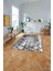 Baskılı Modern Çizgili Desen Yıkanabilir Kaymaz Yolluk Mutfak Salon Halısı, MODERN-171-GRİ, 2