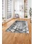Baskılı Modern Çizgili Desen Yıkanabilir Kaymaz Yolluk Mutfak Salon Halısı, MODERN-171-GRİ, 3