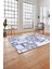 Baskılı Modern Çiçek Motifli Yıkanabilir Kaymaz Yolluk Mutfak Salon Halısı, MODERN-212-LACİVERT, 4