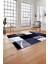 Baskılı Modern Çerçeveli Kare Yıkanabilir Kaymaz Yolluk Mutfak Salon Halısı, MODERN-186-LACİVERT, 4