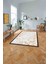 Baskılı Modern Çerçeveli Çiçek Desen Yıkanabilir Kaymaz Yolluk Mutfak Salon HALISI,MODERN-213-KAHVE, 2