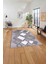 Baskılı Modern Kare Desenli Yıkanabilir Kaymaz Yolluk Mutfak Salon Halısı, Modern-122-Mor, 5