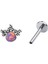 F136 Titanyum Opal Taşlı Crown Model Tragus Piercing - Tragus, Helix Titanyum Piercing 1