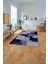 Baskılı Modern Sade Dekoratif Yıkanabilir Kaymaz Yolluk Mutfak Salon Halısı, Modern-141-Lacivert, 2