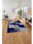 Baskılı Modern Sade Dekoratif Yıkanabilir Kaymaz Yolluk Mutfak Salon Halısı, Modern-141-Lacivert, 5