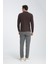 Gavix Erkek Kahverengi %100 Pamuk Damla Örgülü Çekmeyen Esneyen Kumaş Slim Fit Uzun Kol Polo Tişört 4