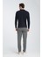 Gavix Erkek Lacivert %100 Pamuk Damla Örgülü Çekmeyen Esneyen Kumaş Slim Fit Uzun Kol Polo Tişört 4