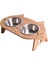 Kedi Mama Standı (8 mm Mdf)( Eğimli Kedi Modeli )(Çelik Kase - 2*350ml) 1