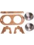 Kedi & Köpek Su ve Mama Kabı Standı - Ahşap MDF - Eğimli İkili Oval Model - Çelik Kase - 2*350ml 5