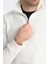 Cappi Erkek Beyaz Yarım Fermuarlı Pamuklu Örme Kumaş Slim Fit Sweatshirt 4