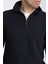 Cappi Erkek Koyu Lacivert Yarım Fermuarlı Pamuklu Örme Kumaş Slim Fit Sweatshirt 2