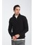 Cappi Erkek Siyah Yarım Fermuarlı Pamuklu Örme Kumaş Slim Fit Sweatshirt 1