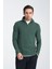 Cappi Erkek Yeşil Yarım Fermuarlı Pamuklu Örme Kumaş Slim Fit Sweatshirt 1
