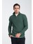 Cappi Erkek Yeşil Yarım Fermuarlı Pamuklu Örme Kumaş Slim Fit Sweatshirt 3