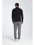 Ottoman Erkek Siyah Regular Fit Pamuk Karışımlı Kalın Kumaş Polo Yaka Sweatshirt 4