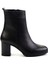 Siyah Deri Kadın Bot & Bootie K02087752903 1