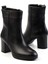 Siyah Deri Kadın Bot & Bootie K02087752903 2