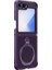 Samsung Galaxy Z Flip6 Kılıf Karbon Fiber Magsafeli 360 Dönerli Standlı Alp Kapak 1