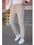 Erkek Krem Beli Lastikli Bağcıklı Esnek Fitted Jogger Pantolon Kumaş Pantolon 3
