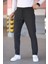 Erkek Antrasit Beli Lastikli Bağcıklı Esnek Fitted Jogger Pantolon Kumaş Pantolon 1