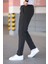 Erkek Antrasit Beli Lastikli Bağcıklı Esnek Fitted Jogger Pantolon Kumaş Pantolon 2