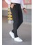 Erkek Antrasit Beli Lastikli Bağcıklı Esnek Fitted Jogger Pantolon Kumaş Pantolon 4